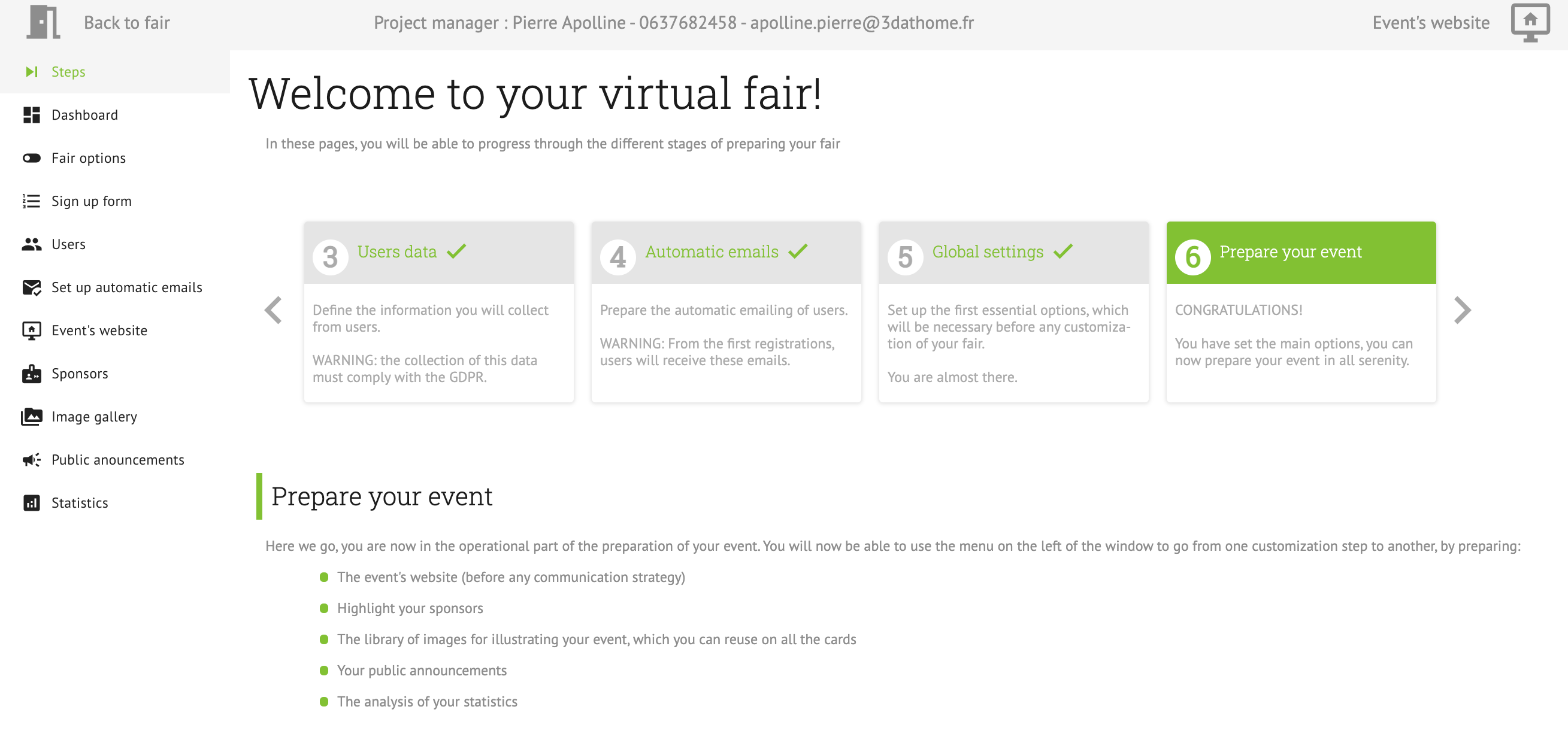 Steps to set up an AppyFair virtual fair