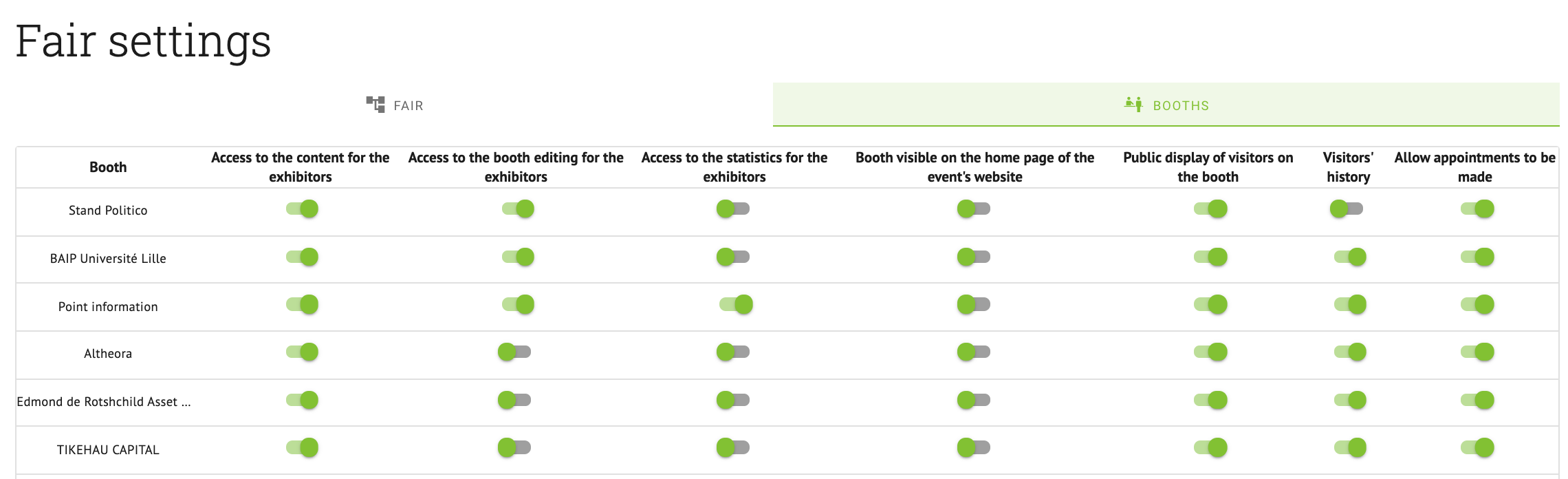 booth options in back office virtual event AppyFair