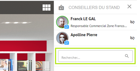 Recherche d'un utilisateur en vue de l'attribution de son rôle sur un salon virtuel appyfair